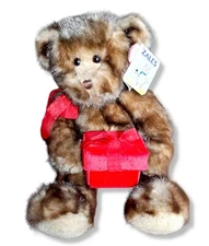 Gund Zales Make A Wish Gift Box Teddy Bear 17" Plush Faux Mink