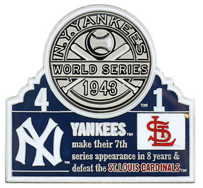 1943 World Series Commemorative Pin - Yankees vs. Dodgers - Limited 1,000