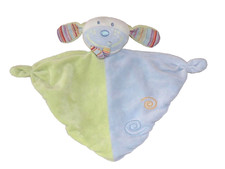 BABY-CLUB C&A HUND Hündchen blau und grün Schmusetuch Schnuffeltuch Kuscheltuch 