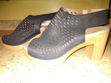 Dansko Black Lace Strap 3" Heels Size 36 EUC Womens Shoes