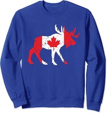 Maple Leaf Animal Canadian Flag Canada Gift Unisex Crewneck Sweatshirt