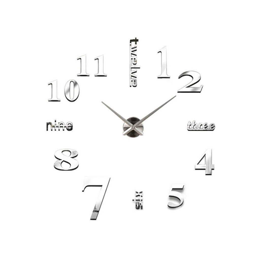 3D DIY Wall Clock Decor Sticker Mirror Frameless Large DIY Wall Clock Kit