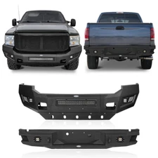Texture Steel Front Rear Bumper w/LED Lights Fit Ford F-250 F-350 2005 2006 2007