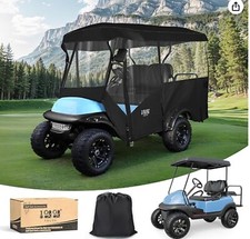 Enclosure Universal Rain Cover, Portable  Drivable 4-Sided Black Golf Cart Cove