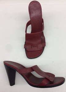 deep red block heels