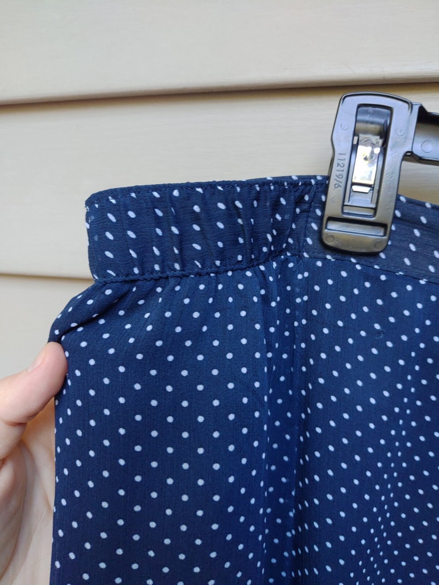 Sag Harbor Plus Dark Blue Polka-Dot Skirt SIZE 1X Knee-Length