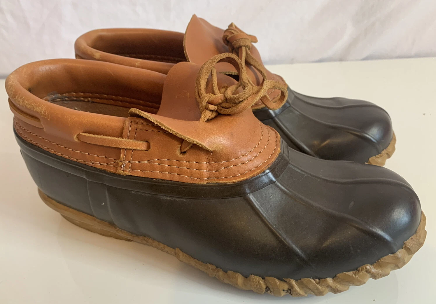 Cabelas 82-0023 C109 Brown Rubber Slip-On Duck Boots Waterproof Mens Size 8
