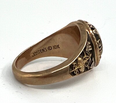 1970 Josten's 10K Yellow Gold Class Ring Blue Spinel Gemstone Rio