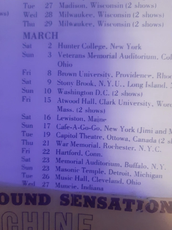 Ingressos para shows Jimi Hendrix Experience não usados 1968. O preço é uma peça - Imagem 4 de 4