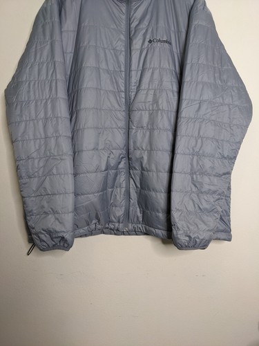 Columbia Full Zip Puffer Jacket Mens 2XL XXL Grey Hiking Omni-Heat Gorpcore - 第 12/15 張圖片