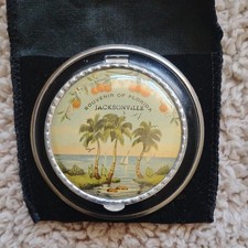 Vintage Souvenir Florida Mirror Compact Beaut...