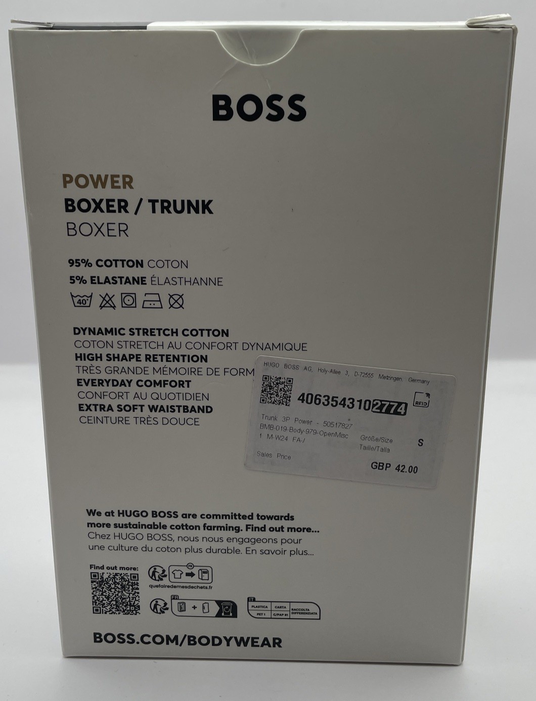 Hugo Boss Men's 3-Pack Cotton Stretch Power Boxer Shorts Trunks New Uk S Rrp £42 thumbnail 3