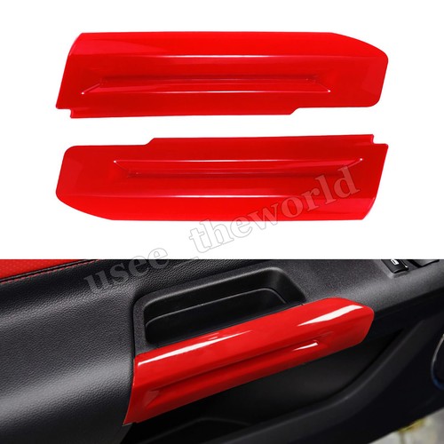 Cubierta decorativa manija de puerta interior de coche rojo para Ford Mustang 2024 2025 ABS - Imagen 1 de 9
