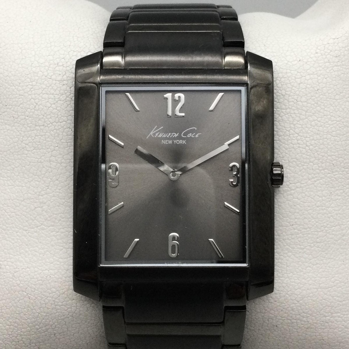 Kenneth Cole Mens Watch 33mm Tank Gunmetal Stainless KC3757 New