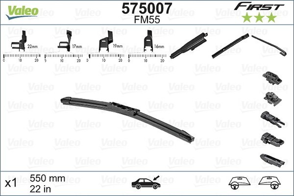 Wischblatt Scheibenwischer First Multiconnection Valeo 575007 FüR Audi Ford Opel-image