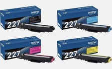 Brother TN-227 Toner Set Black Cyan Magenta Yellow Genuine OEM High Yield 4-Pack
