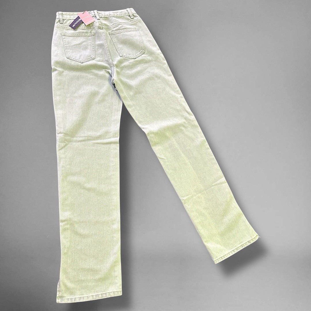 PrettyLittleThing Split Hem Jeans Size 2 Light Bl… - image 2