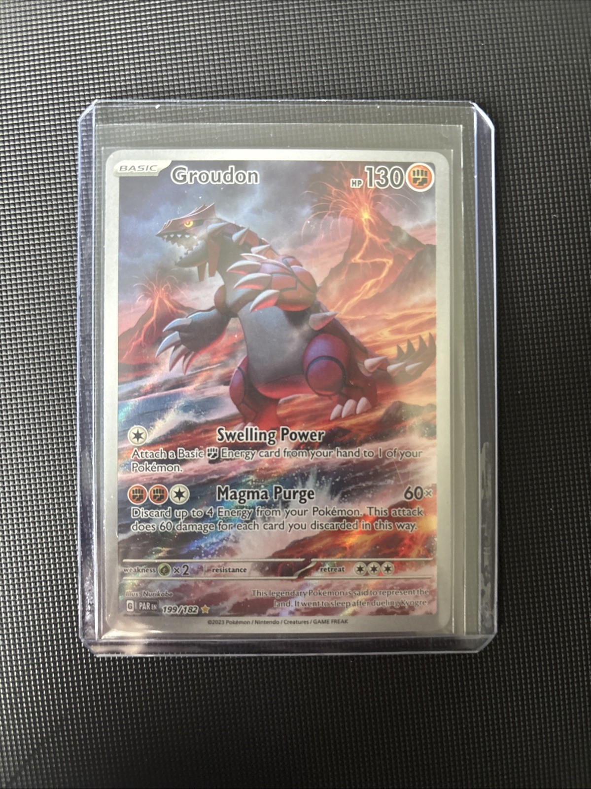Pokemon TCG Groudon 199/182 Paradox Rift Illustration Rare Card Near Mint