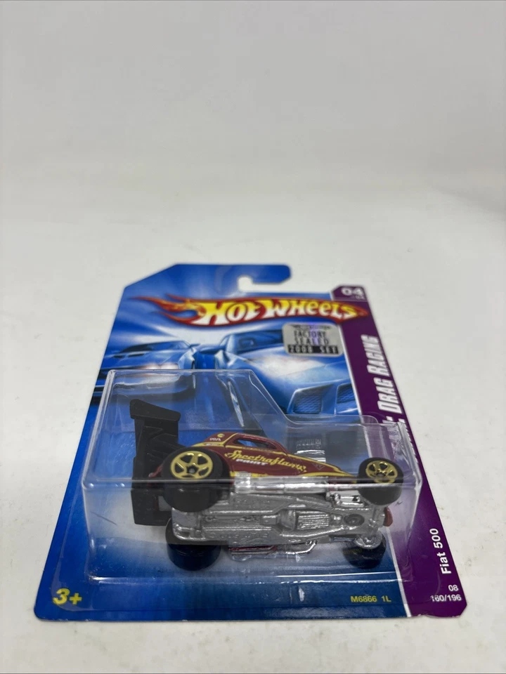 Hot Wheels #160 Team: Drag Racing 2008 4/4 Fiat 500 con oro 5 velocidades sellado de fábrica Foto 2 de 4