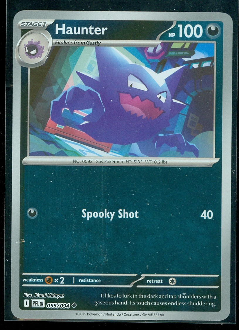 Pokemon HAUNTER 055/094 - Phantasmal Flames - Rev Holo - MINT