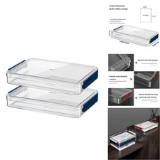 Comforhous Confezione 2 Scatole Porta Documenti Plastica Trasparente Coperchi Impilabili