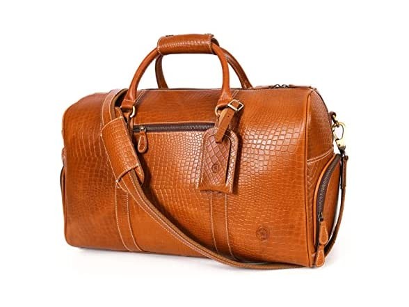 КОЖАНАЯ СУМКА AARON LEATHER 20 ИЗ НАТУРАЛЬНОЙ КОЖИ AARON LEATHER - КАРАМЕЛЬ