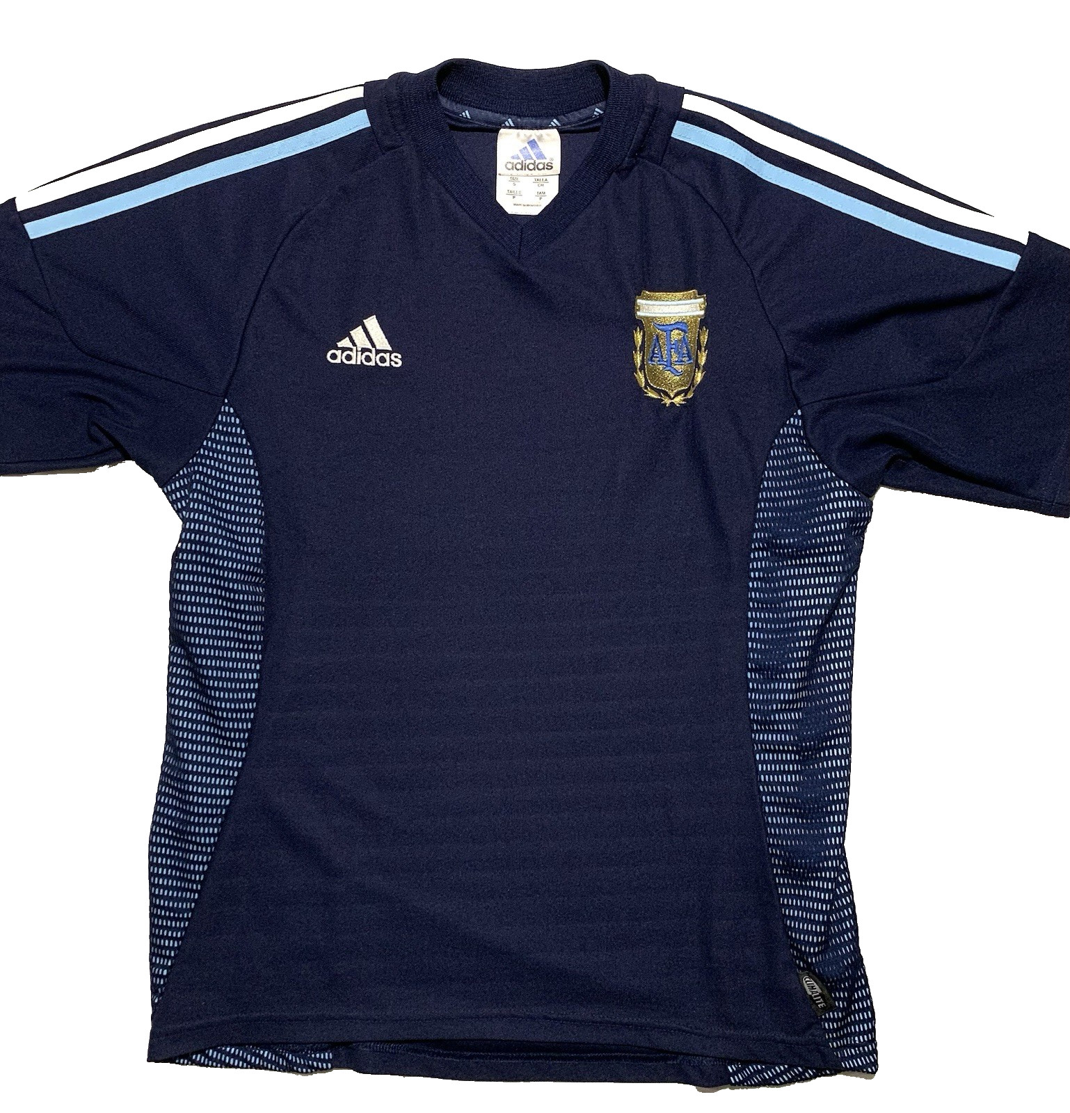 Vintage 02’ Adidas Argentina Away Jersey Soccer Futbol Blue Y2K 2000s Size Small