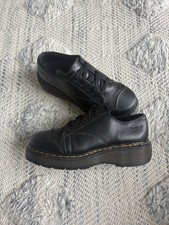 Dr. Martens Vtg 8651 MIE Black Leather Oxford UK 8 Cap Toe Platform Shoe England