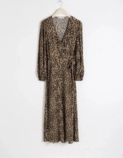 & Other Stories leopard print wrap dress EUR 34