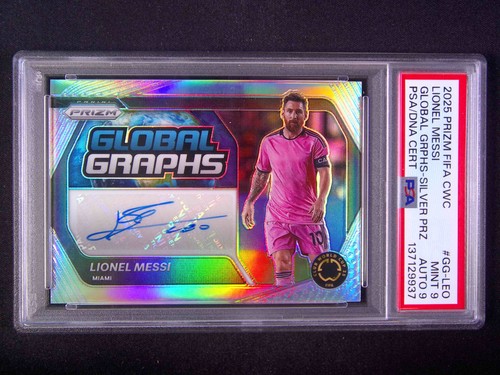 10/49 JSY# 1/1 2025 Prizm FIFA Club W/C Lionel Messi ARG Auto Silver /49 PSA 9