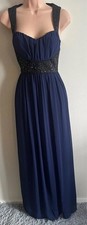 ASOS Size 8 Blue Black Tie Long Prom Dress Maxi Alternative Cruise Dinner Party