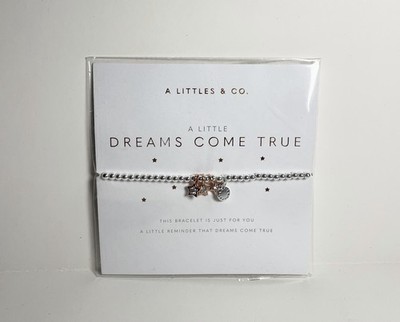 A Littles & Co. Dreams Come True Bracelet Silver Gold Tone Plated 6 7/8  Stretch
