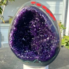 7.21LB High quality Natural Amethyst geode quartz crystal Dinosaur egg healing.5