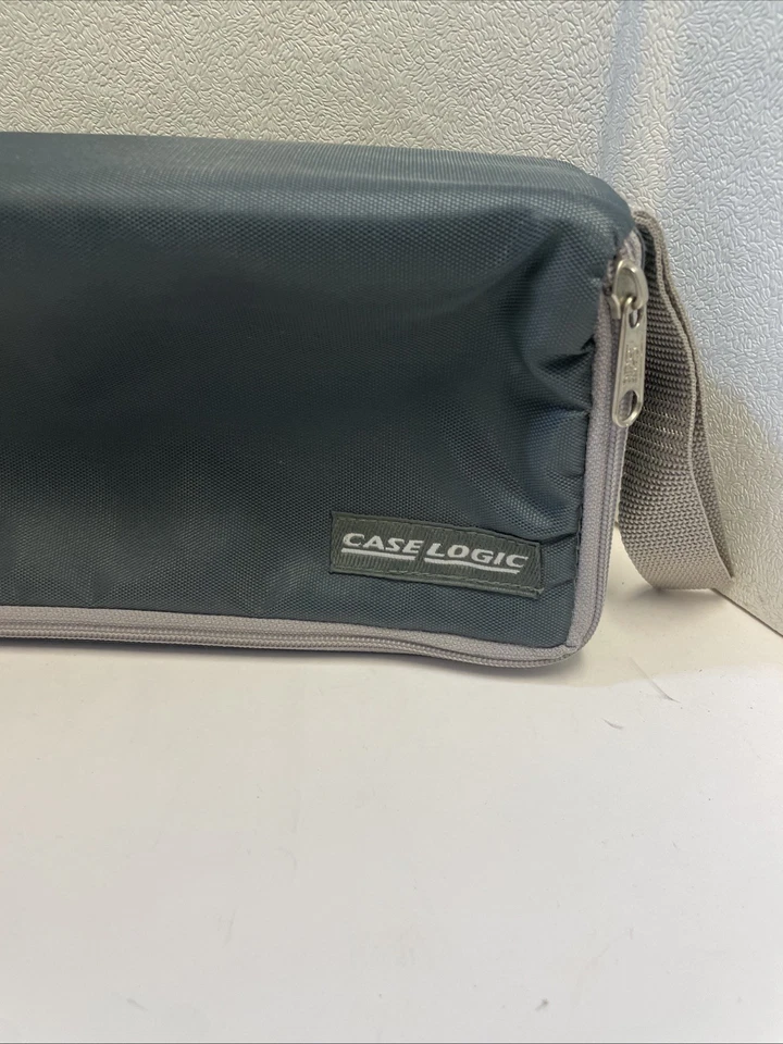 Case Logic 15 Cassette Tape Storage Carry Holder Navy Blue Gray Hard Padded - Image 2 of 4