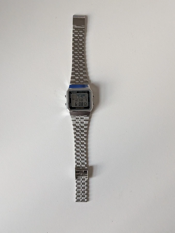 Casio A500WEA-1EF Stainless Steel Case, Stainless Steel Strap, Unisex Watch, photo 4 of 5