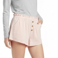 THE GREAT Sleep Lace Tap Short Womens 0 Pink Rosdu Soft Lounge Pajama Shorts