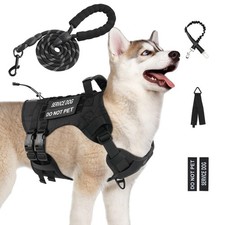 No Pull Tactical Dog Harness for Small Dogs, Escape Proof Molle Dog Vest Harn...