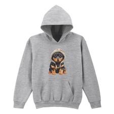 Rottweiler Puppy Dog Animals Kids Hoodie Fur Lined Hooded Jumper