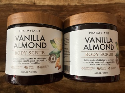 (2x Pack) Pharm to Table Vanilla Almond Body Scrub 16 oz Buffs & Exfoliates Kira