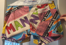 ORIGINAL JAMS Shorts Surf Line-Mens L Vintage 80s Vivid Graphic Hawaii Drawsting