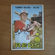 Topps 1968 Tommy Helms Cincinnati Reds Rookie Card #118 Autographed Signed. rookie card picture