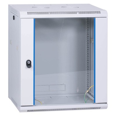 19'' Wandgehäuse Netzwerkschrank Rack 12HE Flat Pack unmontiert Tiefe 450mm grau