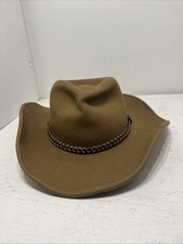 Scala Authentic Classico Wool Dorfman Pacific Brown Hat Boho M Braided Band