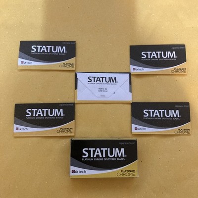 5 Double Edge Razor Blades, Statum Platinum Chrome Sputtered Blade