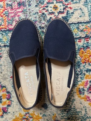 VISCATA Barcelona Chunky Sole Blue Canvas Espadrille Flats Size EU 36 US 5.5