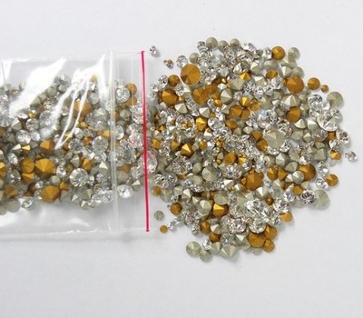500 stk. Crystal Swarovski Strassssteine Chaton konisch  mix Größen 1mm - 6mm