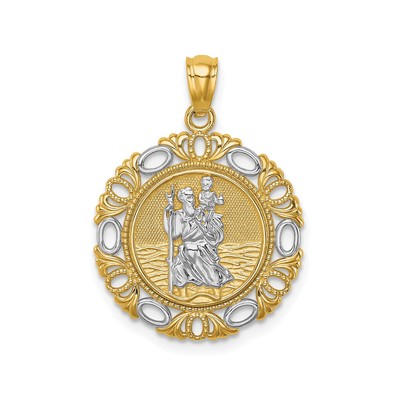 Gold Saint Christopher Medal Necklace for Protection Travel Faith Devotion Gift