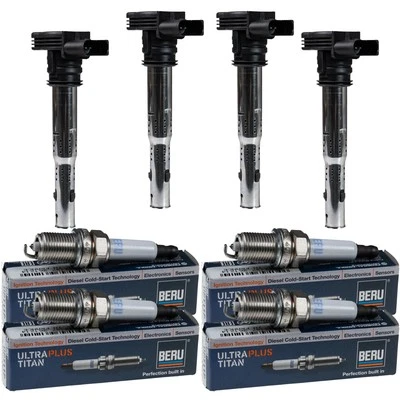 4x ABAKUS Zündspule + BERU Zündkerze für Audi A4 Avant 8K5 B8 1.8 TFSI Skoda - Bild 1 von 4