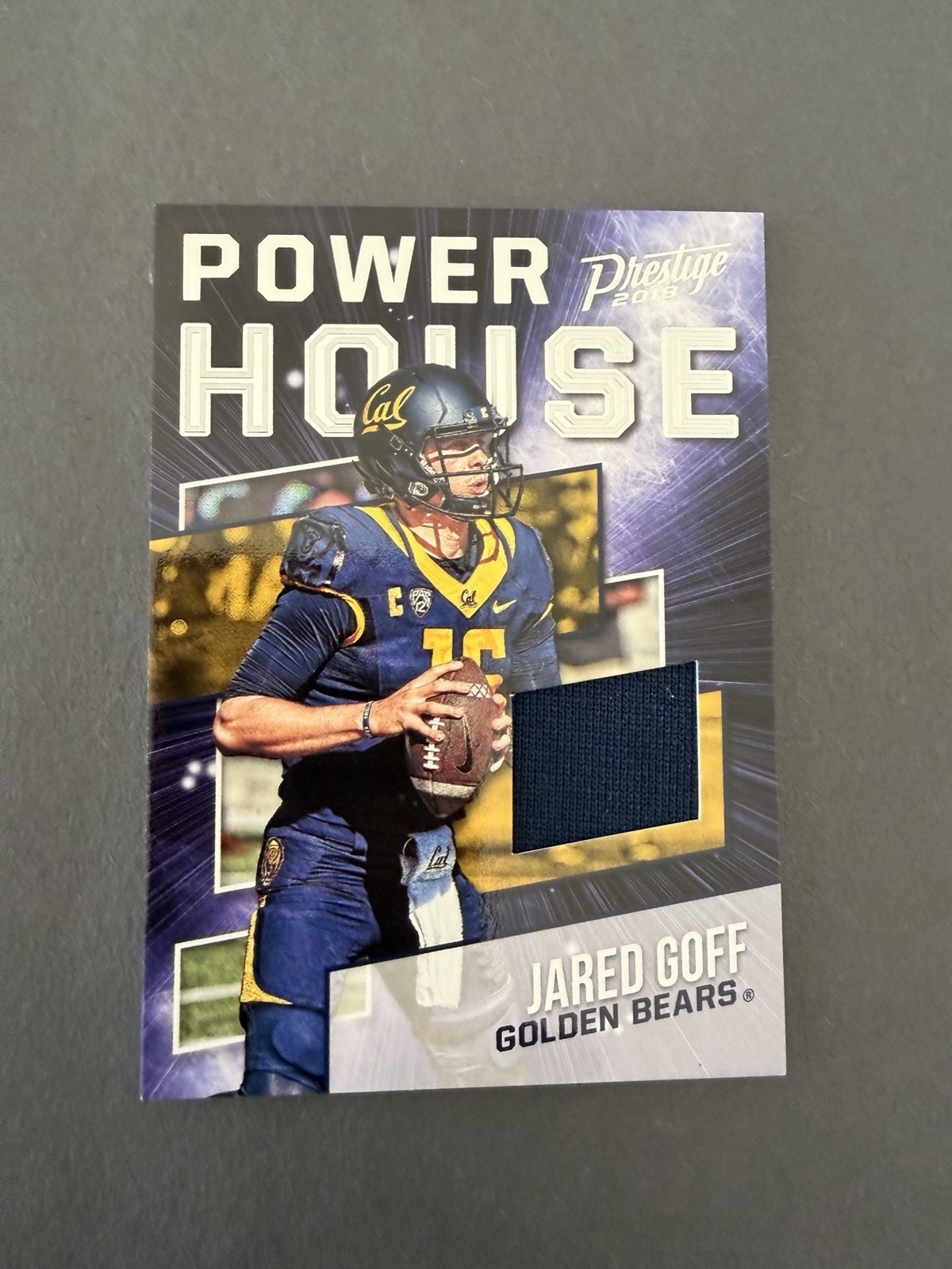 Jared Goff 2018 Panini Prestige Power House Jersey Relic #PH-JG Cal Bears