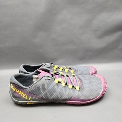 Merrell Vapor Glove 3 Barefoot Shoes Womens 7 Gray Minimalist Running Sneakers